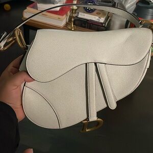 White Dior Saddle bag